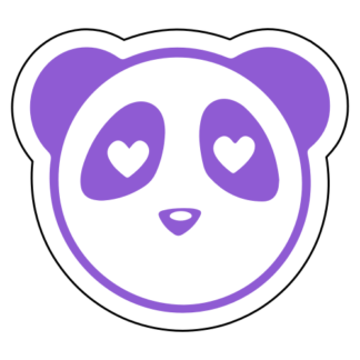 Heart Eyes Panda Sticker (Lavender)